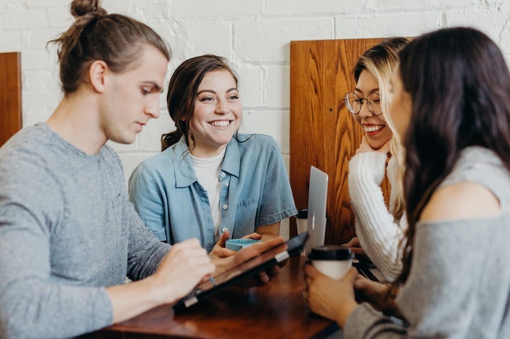 Young people studying positive psychology